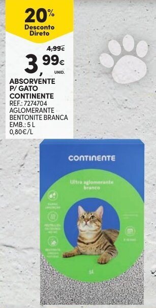 Continente Absorvente P/Gato Continente 5L promoção