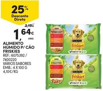 Continente Alimento Humido P/Cáo Friskies 4x100g promoção