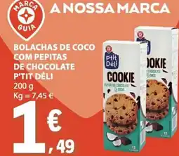 E.Leclerc Bolachas de coco com pepitas de chocolate p'tit déli promoção