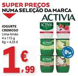 E.Leclerc Iogurte cremoso activia lima-limão promoção