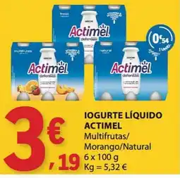 E.Leclerc Iogurte líquido actimel multifrutas/morango/natural promoção