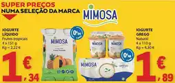 E.Leclerc Iogurte líquido mimosa frutos tropicais promoção