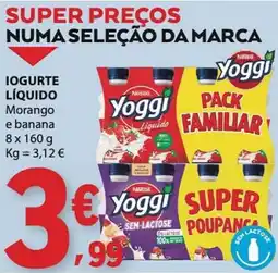 E.Leclerc Iogurte líquido yoggi morango e banana promoção