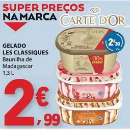 E.Leclerc Gelado les classiques baunilha de madagascar carte d'or promoção
