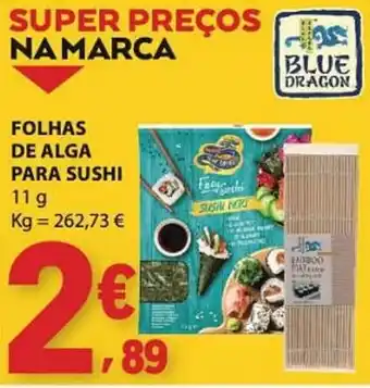 E.Leclerc Folhas de alga para sushi blue dragon promoção