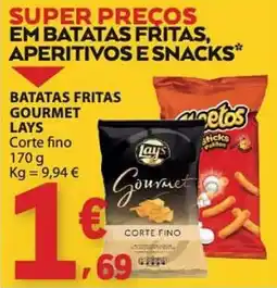 E.Leclerc Lays batatas fritas gourmet corte fino promoção