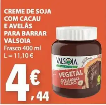 Creme de soja com cacau e avelãs valsolia