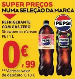 E.Leclerc pepsi refrigerante com gás zero strawberries n'cream promoção