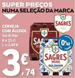 E.Leclerc Sagres cerveja com álcool sol & mar promoção