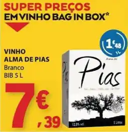 E.Leclerc Vinho alma de pias branco promoção