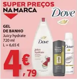 E.Leclerc Dove gel de banho juicy hydrate promoção