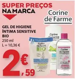 E.Leclerc Gel de higiene íntima sensitive bio corine de farme promoção