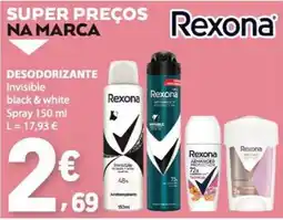 E.Leclerc rexona desodorizante invisible black & white promoção