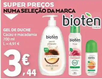 E.Leclerc Gel de duche bioten cacao e macadamia promoção
