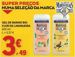 E.Leclerc gel de banho bio flor de laranjeira le petit marseillais promoção