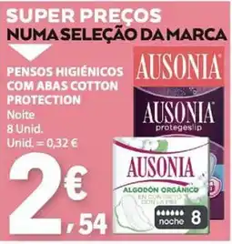 E.Leclerc Pensos higiênicos com abas cotton protection ausonia promoção