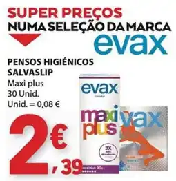 E.Leclerc Pensos higiénicos salvaslip evax maxi plus promoção