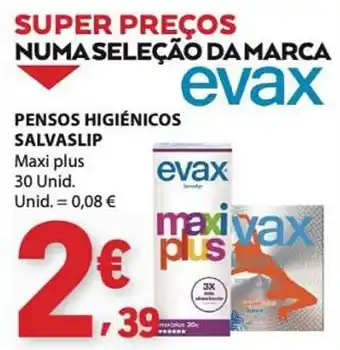 E.Leclerc Pensos higiénicos salvaslip evax maxi plus promoção