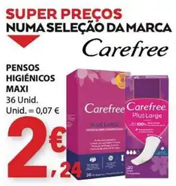 E.Leclerc Pensos higiénicos maxi carefree promoção
