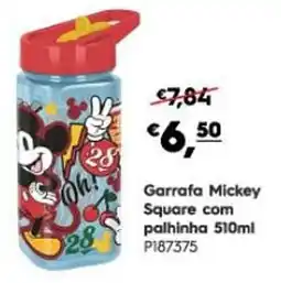 Americana Garrafa Mickey Square com palhinha promoção