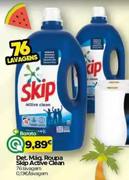 Supermercados Preços Baixos Det. Máq. Roupa Skip Active Clean promoção