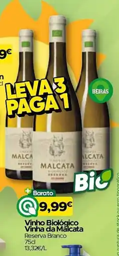 Supermercados Preços Baixos Vinho Biológico Vinha da Málcata promoção