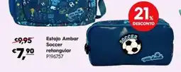 Americana Estojo Ambar Soccer retangular promoção