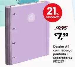 Americana Dossier A4 com recarga pautada + separadores promoção