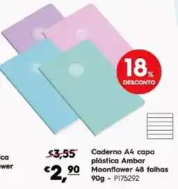 Americana Caderno A4 capa plástica Ambar Moonflower promoção