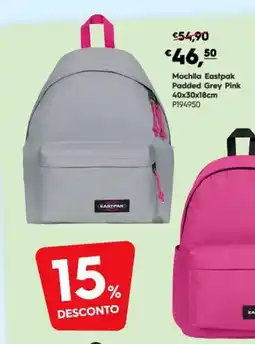 Americana Mochila Eastpak Padded Grey Pink promoção
