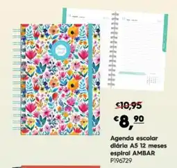 Americana Agenda escolar diária A5 12 meses espiral AMBAR promoção
