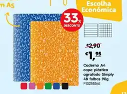 Americana Caderno A4 capa plástica agramado Simply promoção