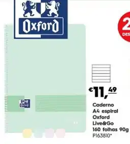 Americana Caderno A4 espiral Oxford Live&Go promoção