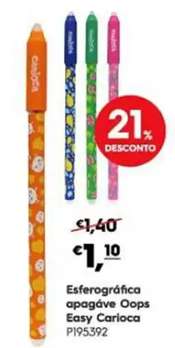 Americana esferográfica apagáve oops easy carioca promoção