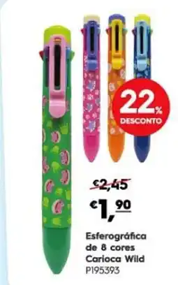 Americana Esferográfica de 8 cores Carioca Wild promoção