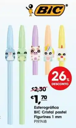 Americana Bic esferográfica cristal pastel figurines 1 mm promoção