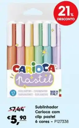 Americana Sublinhador Carioca com clip pastel promoção
