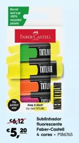 Americana Sublinhador fluorescente Faber-Castell 4 cores promoção