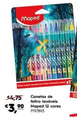 Americana Canetas de feltro laváveis Maped 12 cores promoção