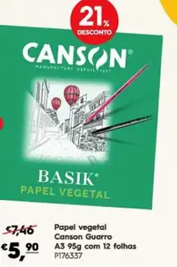 Americana Papel vegetal Canson Guarro promoção