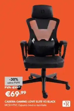 Radio Popular Lovit - cadeira gaming elite v2 black promoção