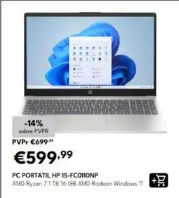 Radio Popular Hp - pc portatil 15-fc0110np promoção