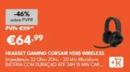 Radio Popular headset gaming corsair hs55 wireless promoção