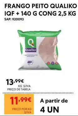 Recheio A+ - frango peito qualiko iqf +140 g cong promoção
