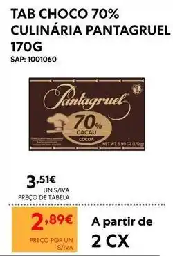 Recheio A+ - tab choco 70% culinária promoção