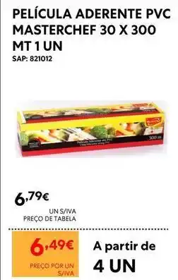 Recheio Masterchef - película aderente pvc promoção