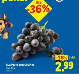 Lidl Uva Preta sem Grainha promoção