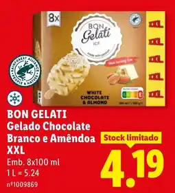 Lidl Bon gelati gelado chocolate branco e amêndoa XXL promoção
