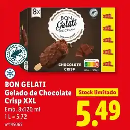 Lidl Bon gelati gelado de chocolate stock limitado crisp xxl promoção