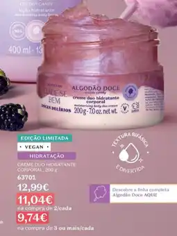 O Boticário Creme duo hidratante corporal, promoção
